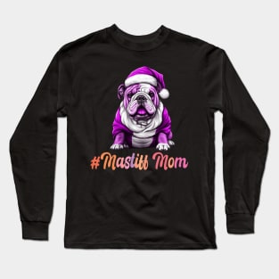 Mastiff Dog Breed owners , Xmas bullmastiff mom , bullmastiff wearing Santa Claus outfit Long Sleeve T-Shirt